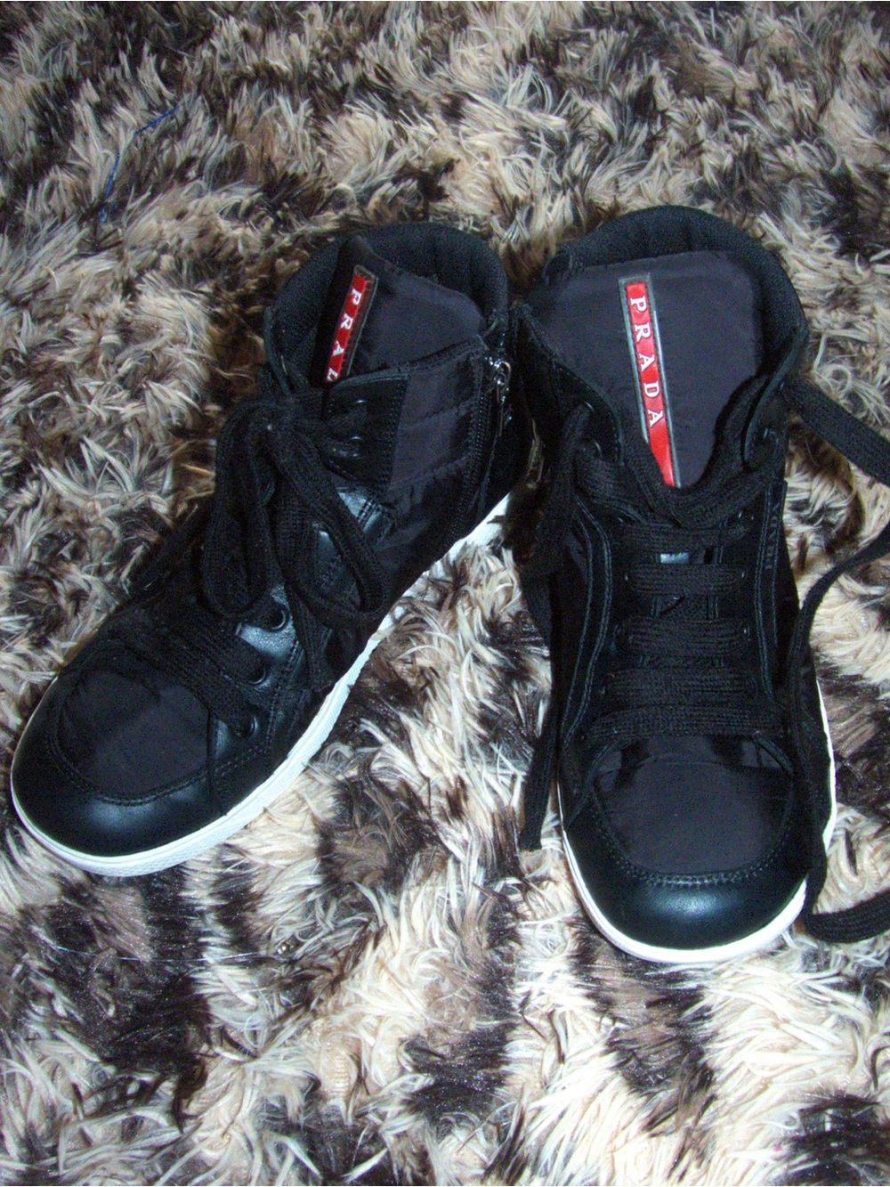 Vintage 2000s Prada Black High-Top Sneakers